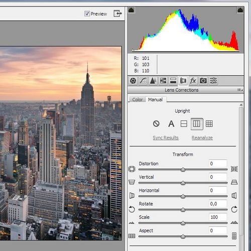 Camera Raw-鏡頭校正模式