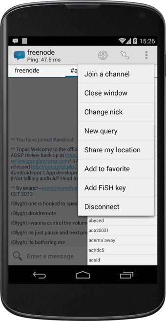 AndroIRC v4.0 安卓版圖3