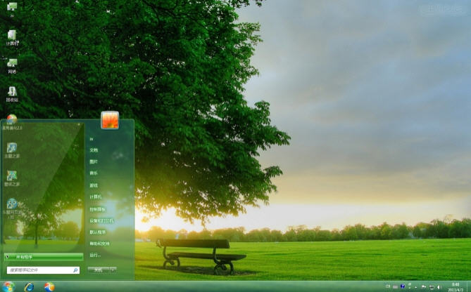 綠樹長椅電腦主題