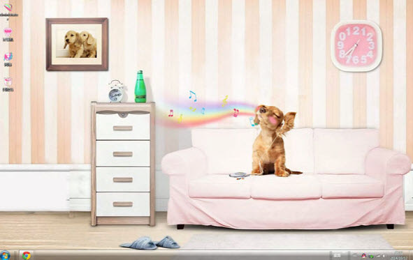 害羞狗狗電腦主題win7