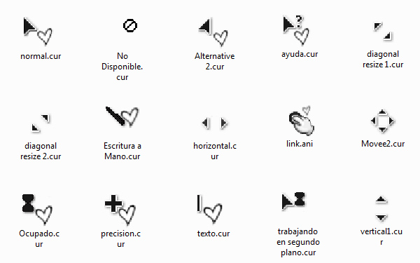 黑色愛(ài)心鼠標(biāo)指針主題包