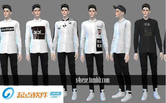 模擬人生4男性帥氣襯衫MOD下載