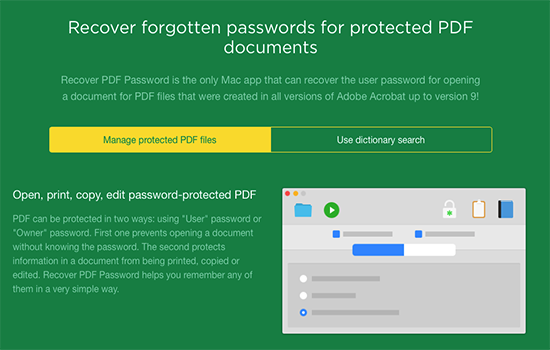recover pdf password mac