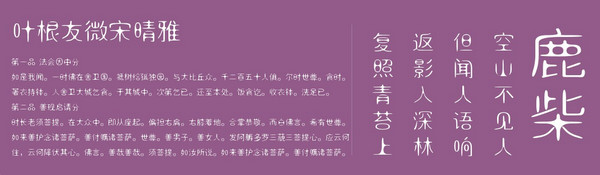 葉根友微宋晴雅字體