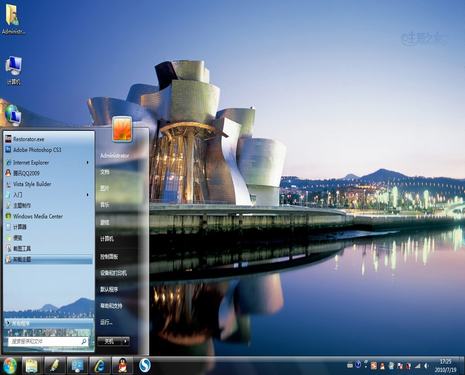河邊建筑桌面主題