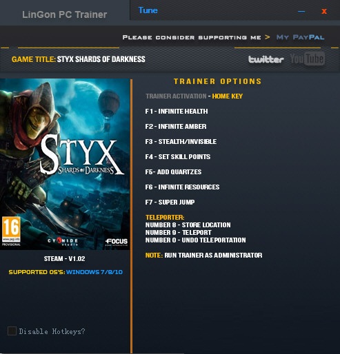 冥河暗影碎片九項修改器 V1.02 免費版圖1