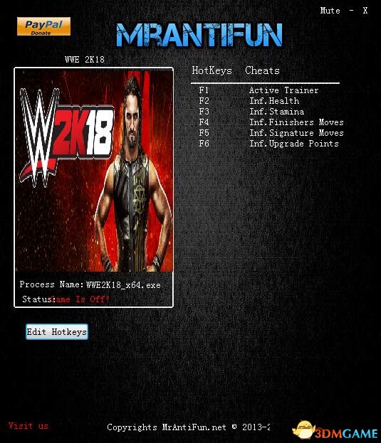 WWE2K18五項(xiàng)修改器下載 