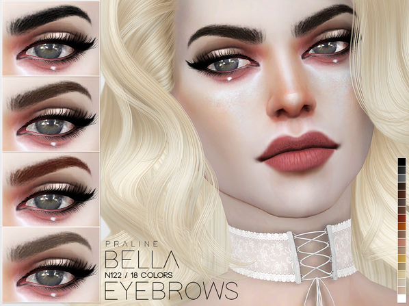 模擬人生4BellaN112女士古典英氣的濃眉毛MOD