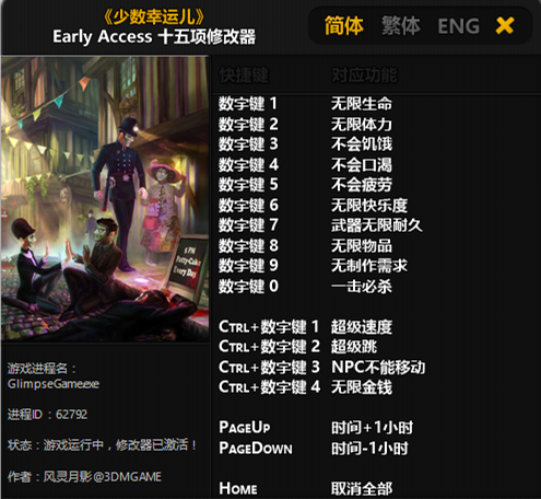 少數(shù)幸運(yùn)兒十五項(xiàng)修改器