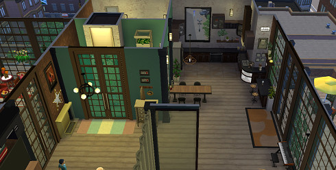 模擬人生4現(xiàn)代輕奢工業(yè)風(fēng)噴泉景觀頂層公寓MOD下載