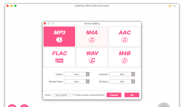 AudFree DRM Audio Mac版