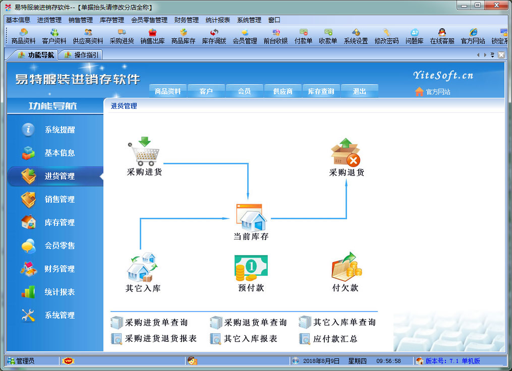 易特服裝進(jìn)銷存軟件
