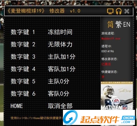 麥登橄欖球19修改器