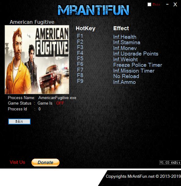 美國逃亡者修改器