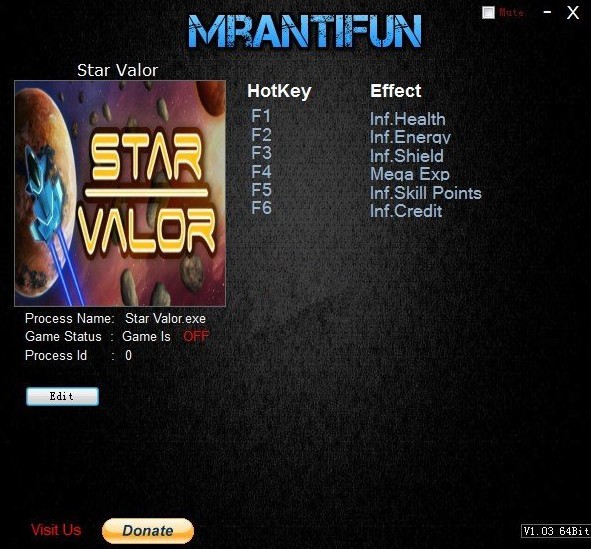 Star Valor六項(xiàng)修改器