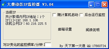 大傻動(dòng)態(tài)IP監(jiān)控器 V3.05 簡體中文綠色免費(fèi)版圖1