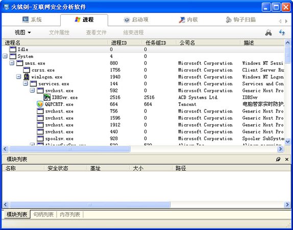 火絨劍互聯(lián)網(wǎng)安全分析工具 2.5 官方綠色版圖1