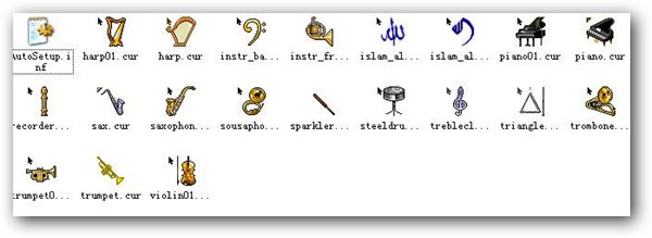 西洋樂器鋼琴小號主題鼠標指針 綠色版圖1