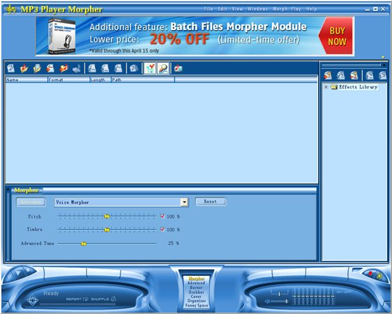 音頻工作室 AV MP3 Player Morpher 4.0.100 英文免費(fèi)版圖1