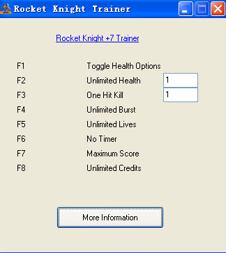 火箭騎士七項修改器 v1.0 綠色版圖1