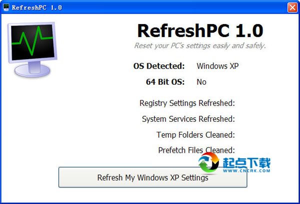 還原系統(tǒng)默認設置RefreshPC V2.0 英文免費版圖1
