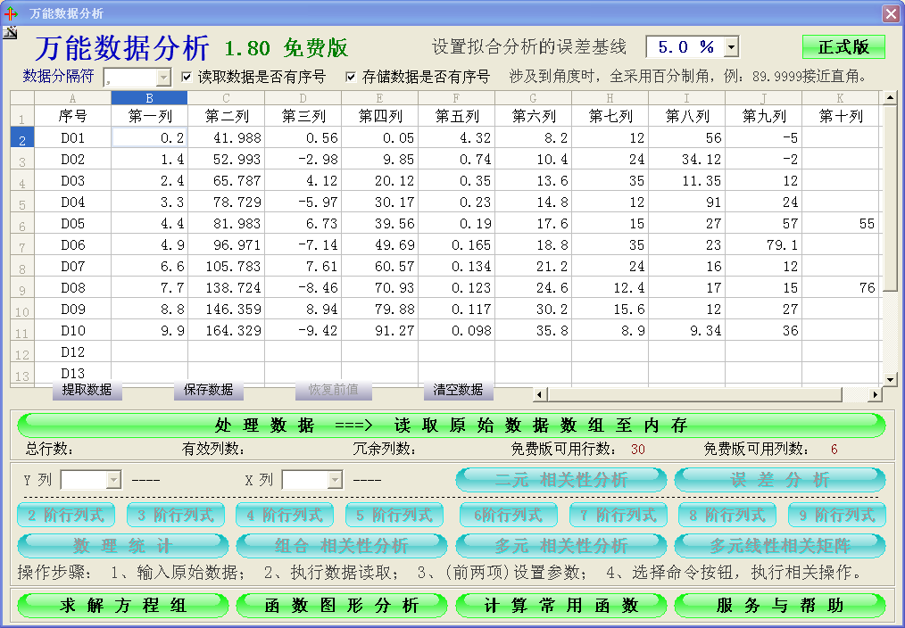 萬能數(shù)據(jù)分析 V2.00 免費版圖1